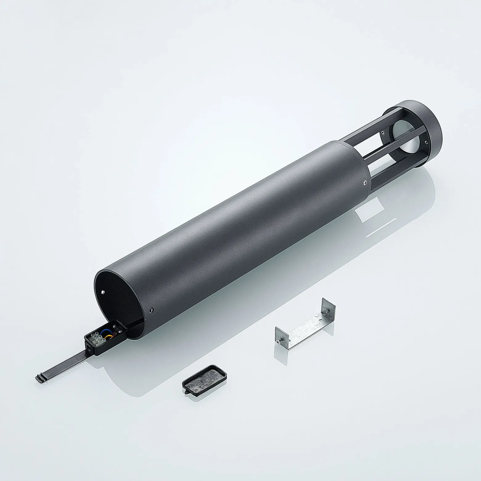 Bolardo luminoso LED Jordis en gris oscuro
