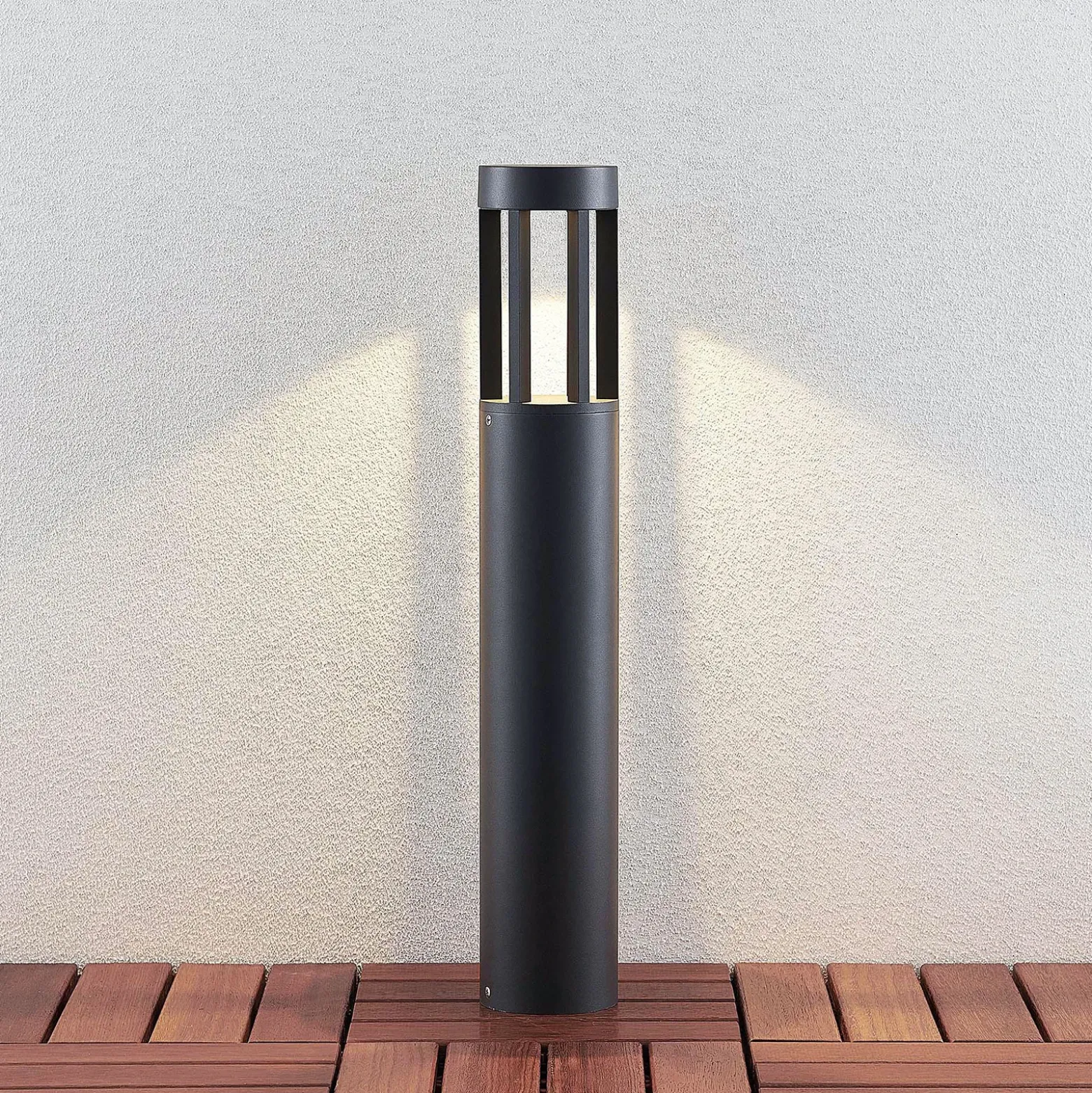 Bolardo luminoso LED Jordis en gris oscuro