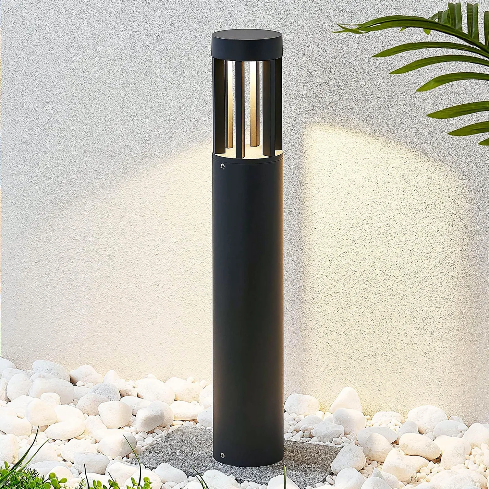 Bolardo luminoso LED Jordis en gris oscuro