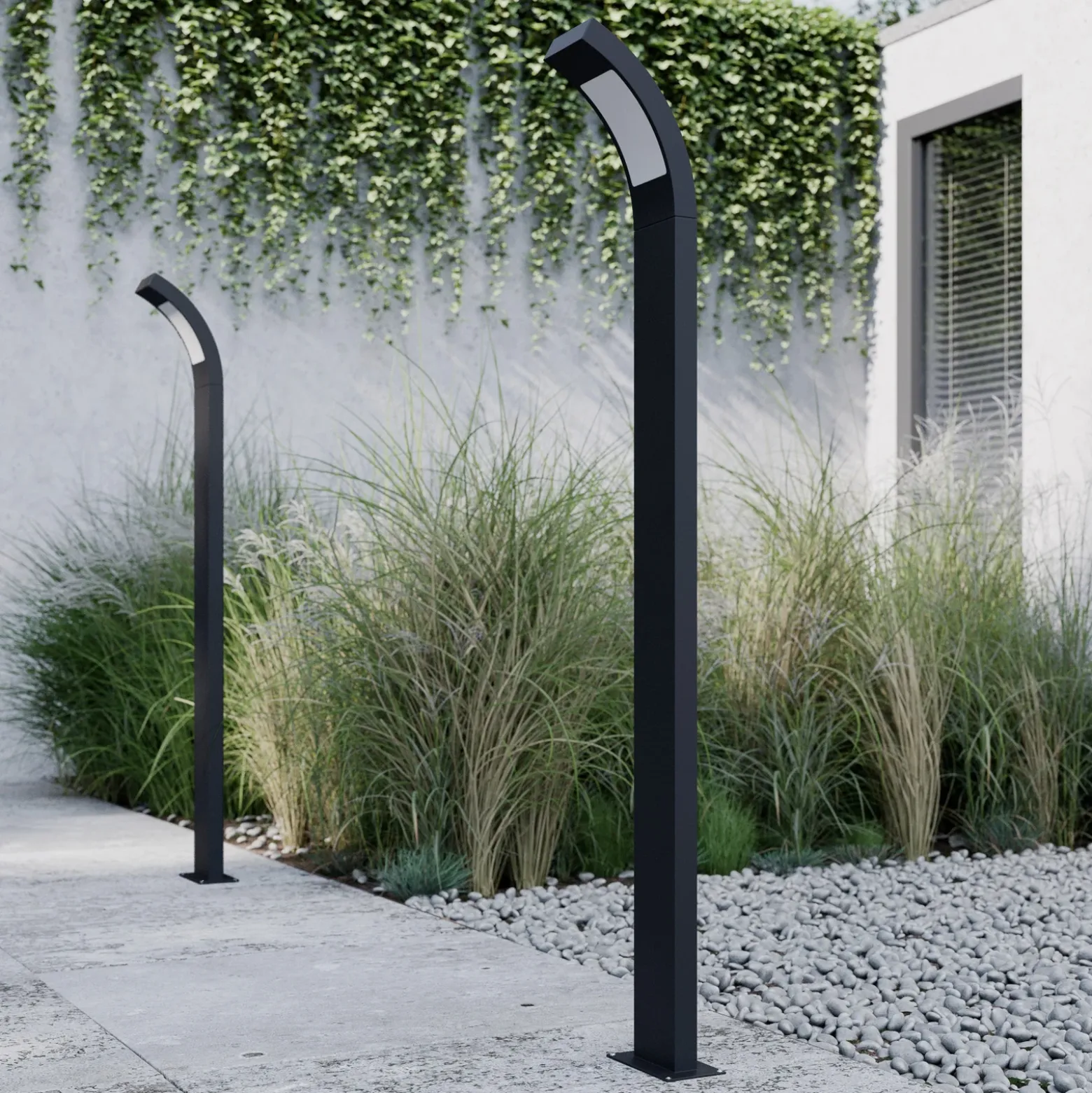 Bolardo luminoso LED Juvia de Lucande, 100 cm, antracita, metal, IP54