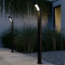 Bolardo luminoso LED Juvia de Lucande, 100 cm, antracita, metal, IP54