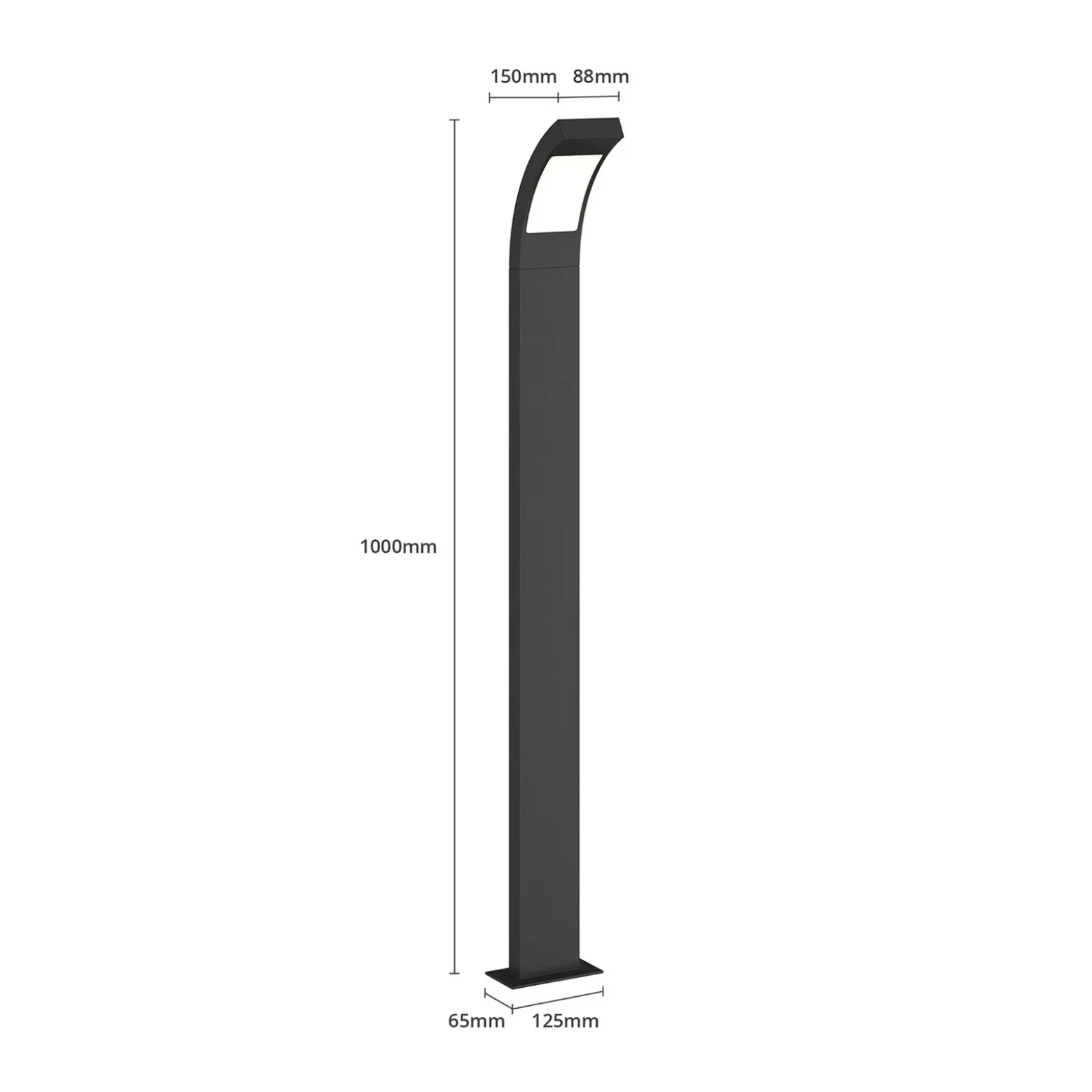 Bolardo luminoso LED Juvia de Lucande, 100 cm, antracita, metal, IP54