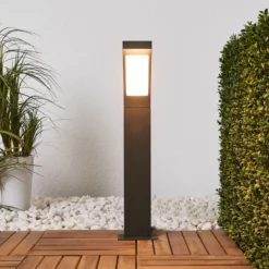 Bolardo luminoso LED Juvia de Lucande, 60 cm, antracita, IP54
