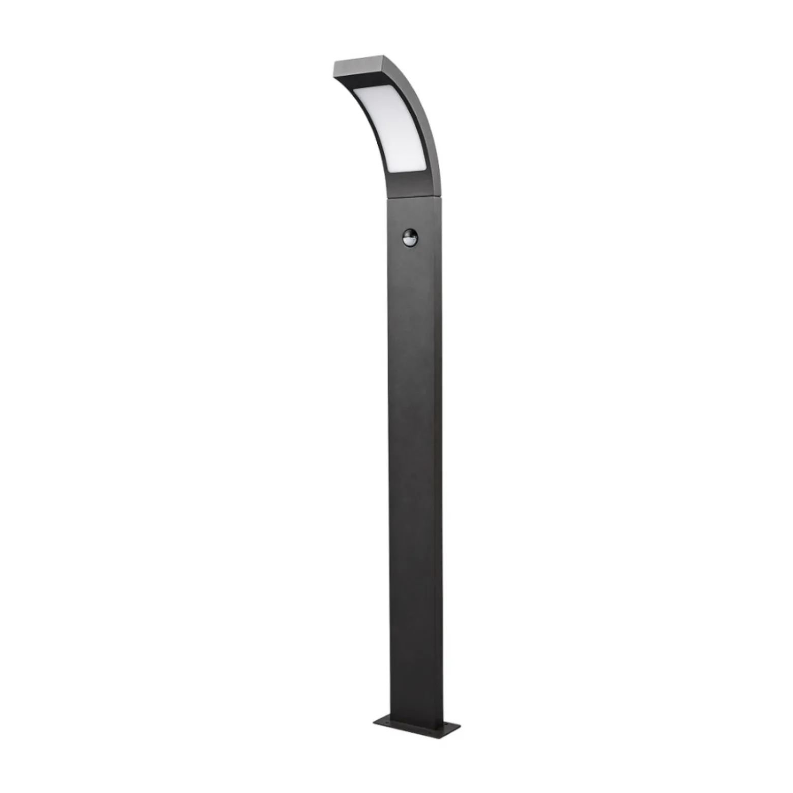 Bolardo luminoso LED Juvia de Lucande, 100 cm, detector de movimiento, IP54