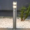Bolardo luminoso LED Lanea de Lindby, 60 cm, gris, sensor, IP44