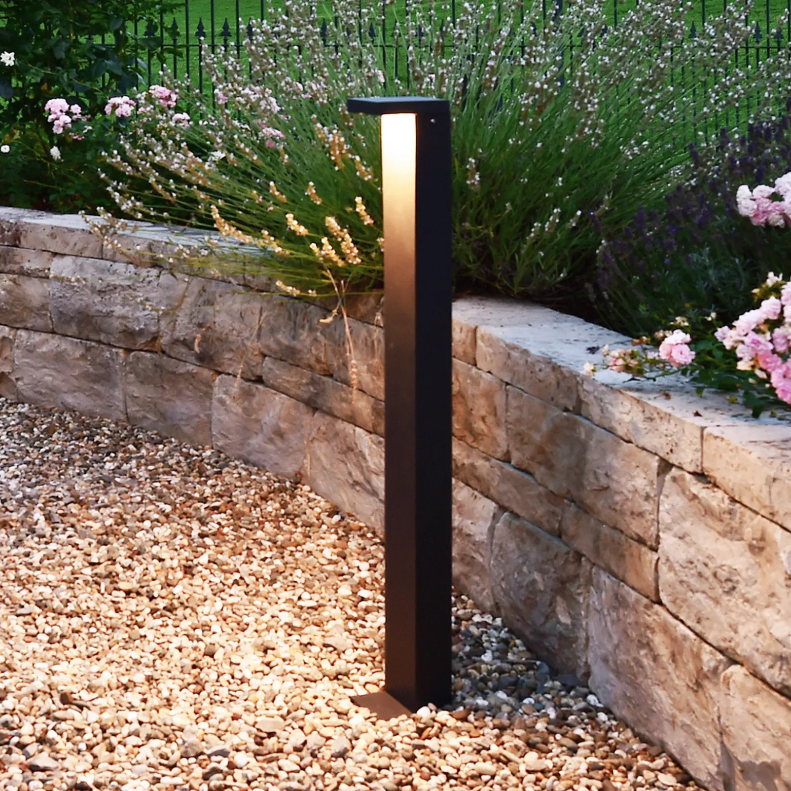 Bolardo luminoso LED Lerna 1000 gris oscuro Altura 100 cm 7,4 W CCT