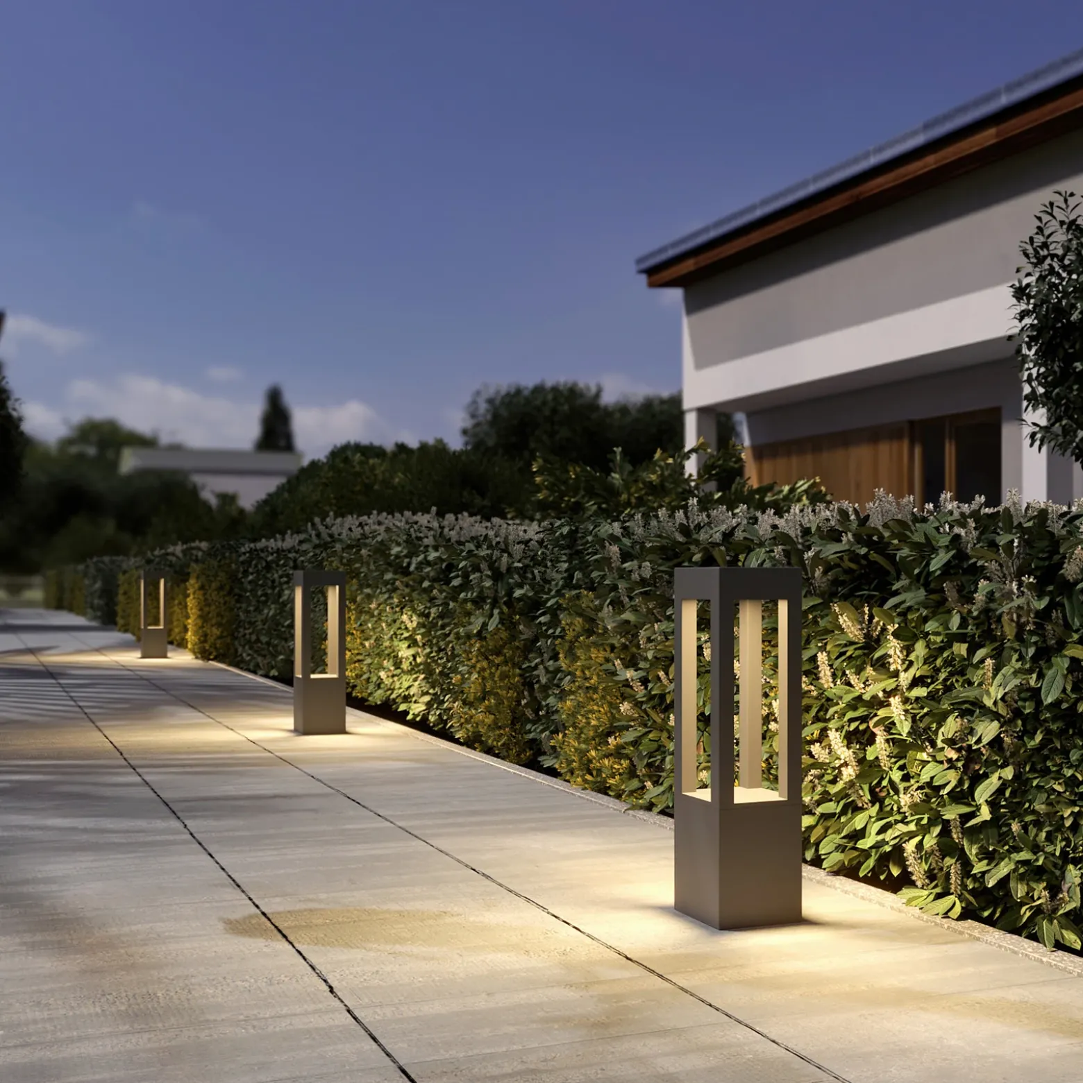 Bolardo luminoso LED Lienna de Arcchio, 60 cm, gris, metal, IP65