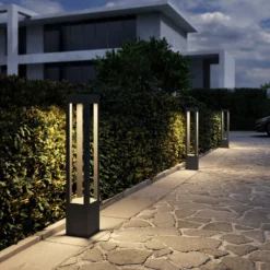 Bolardo luminoso LED Lienna de Arcchio, 90 cm, gris, metal, IP65
