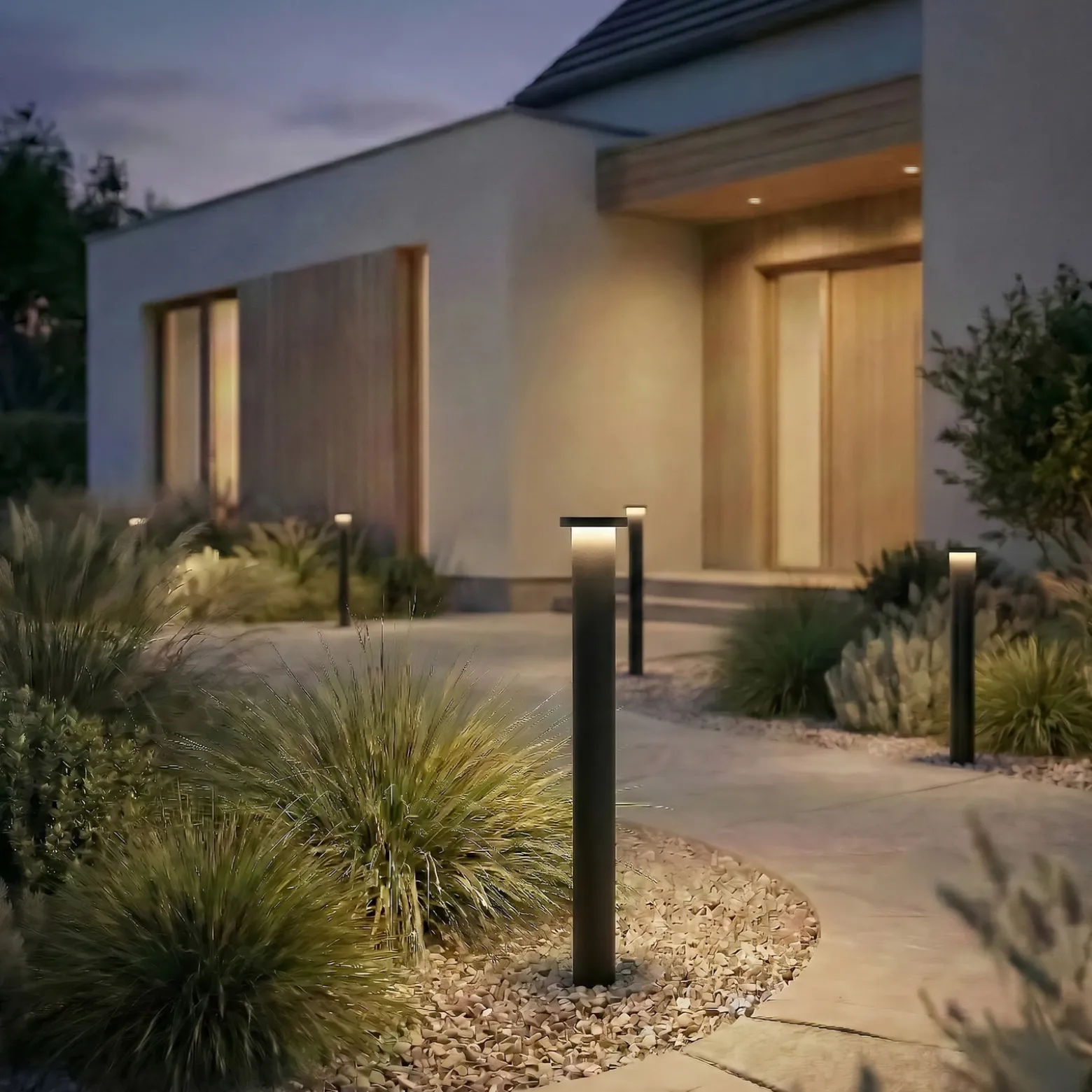 Bolardo luminoso LED Lindby Cirel, altura 65 cm, negro, IP65
