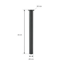 Bolardo luminoso LED Lindby Cirel, altura 65 cm, negro, IP65