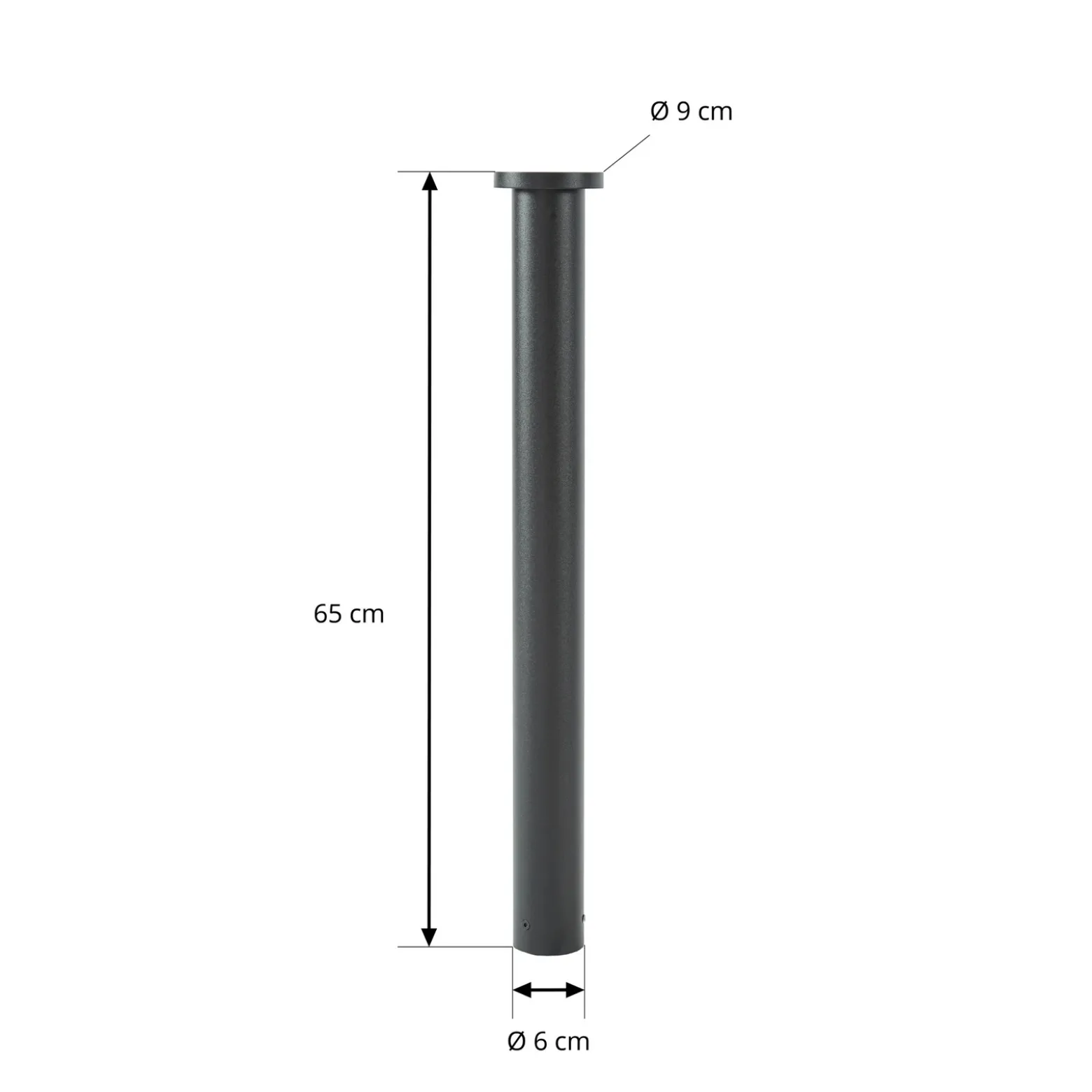 Bolardo luminoso LED Lindby Cirel, altura 65 cm, negro, IP65