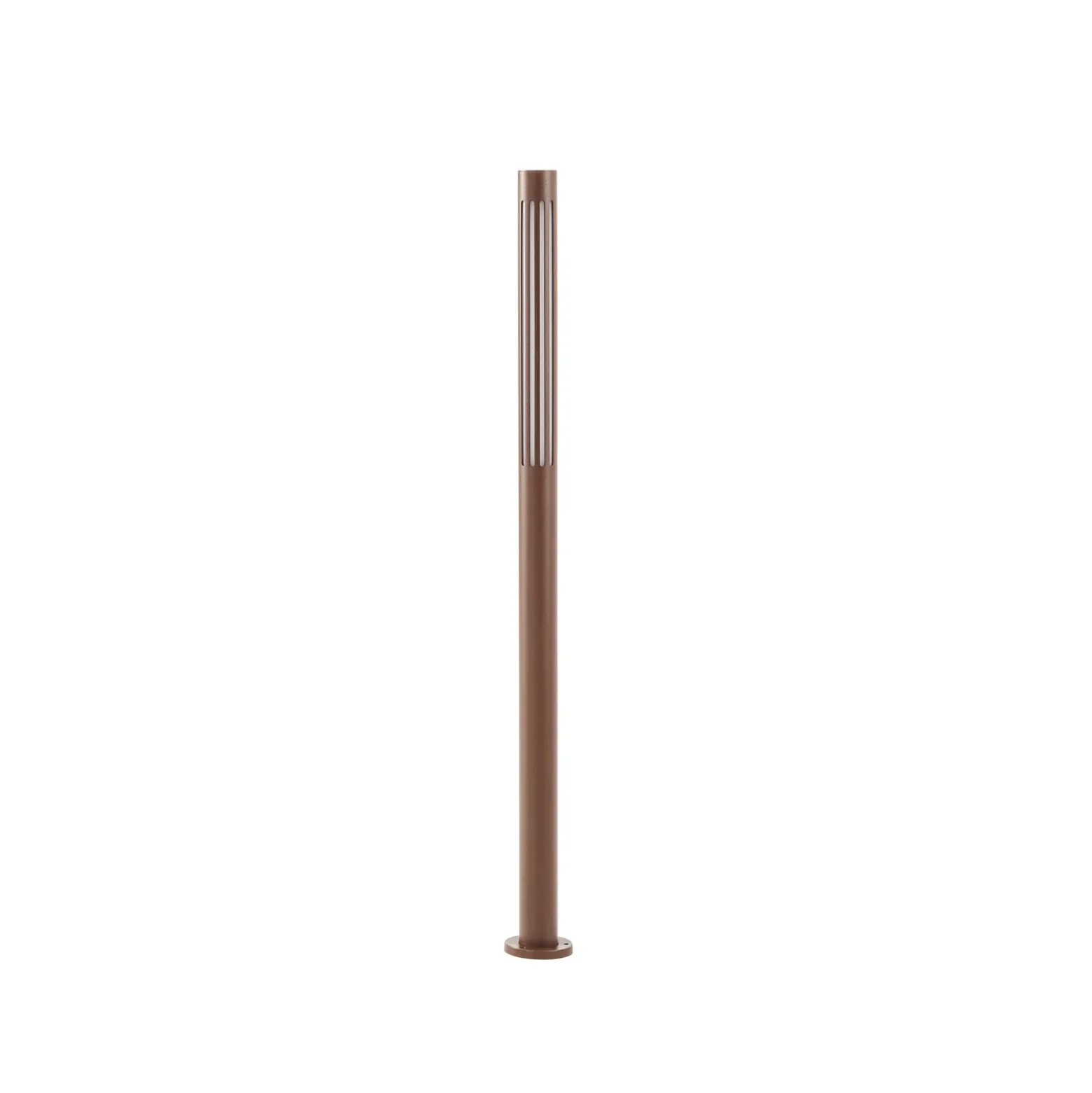Bolardo luminoso LED Lindby Fjorya, altura 90 cm, marrón, IP65