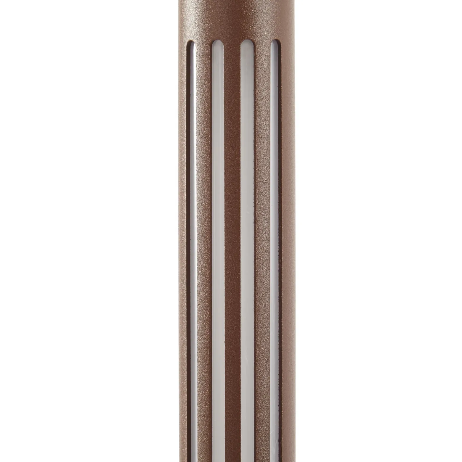 Bolardo luminoso LED Lindby Fjorya, altura 90 cm, marrón, IP65