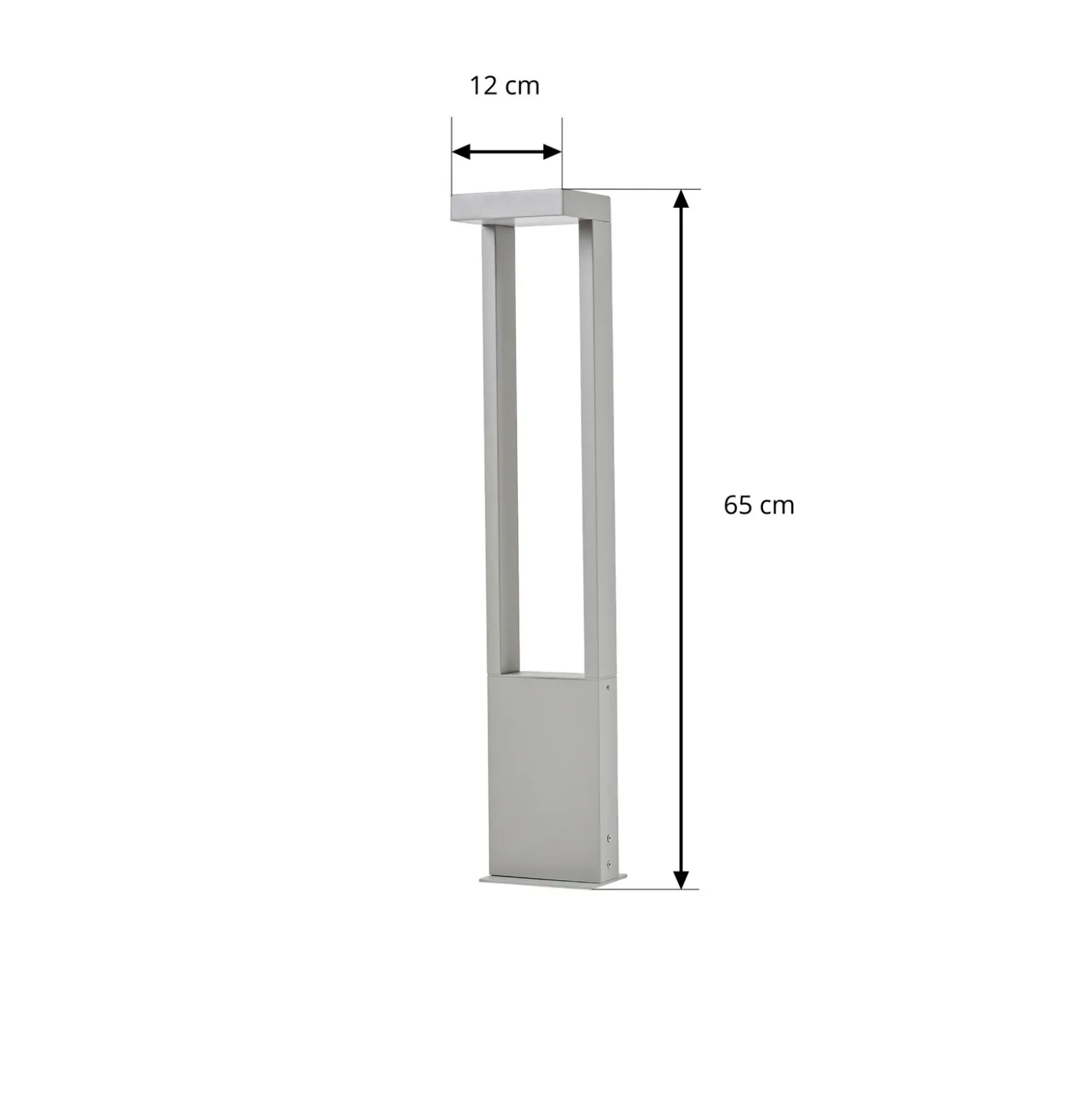 Bolardo luminoso LED Lindby Lonete, gris piedra, altura 65 cm, IP65