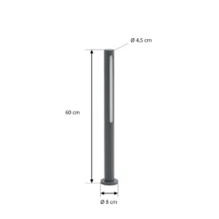 Bolardo luminoso LED Lindby Liravel, altura 60 cm, antracita, IP65
