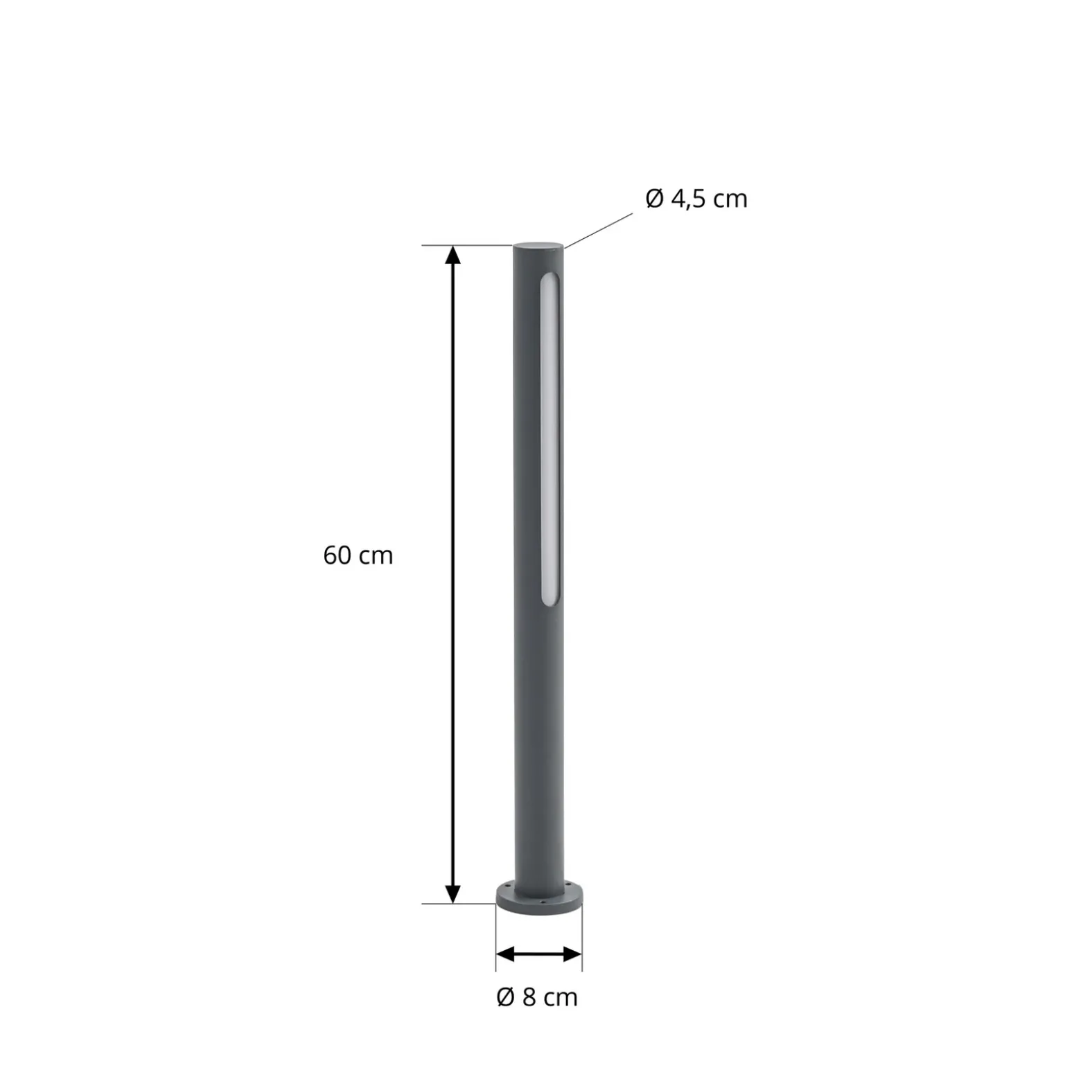 Bolardo luminoso LED Lindby Liravel, altura 60 cm, antracita, IP65
