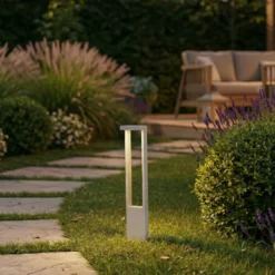 Bolardo luminoso LED Lindby Lonete, blanco, altura 65 cm, IP65