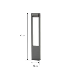 Bolardo luminoso LED Lindby Meloni, antracita, 65 cm, IP65 giratoria