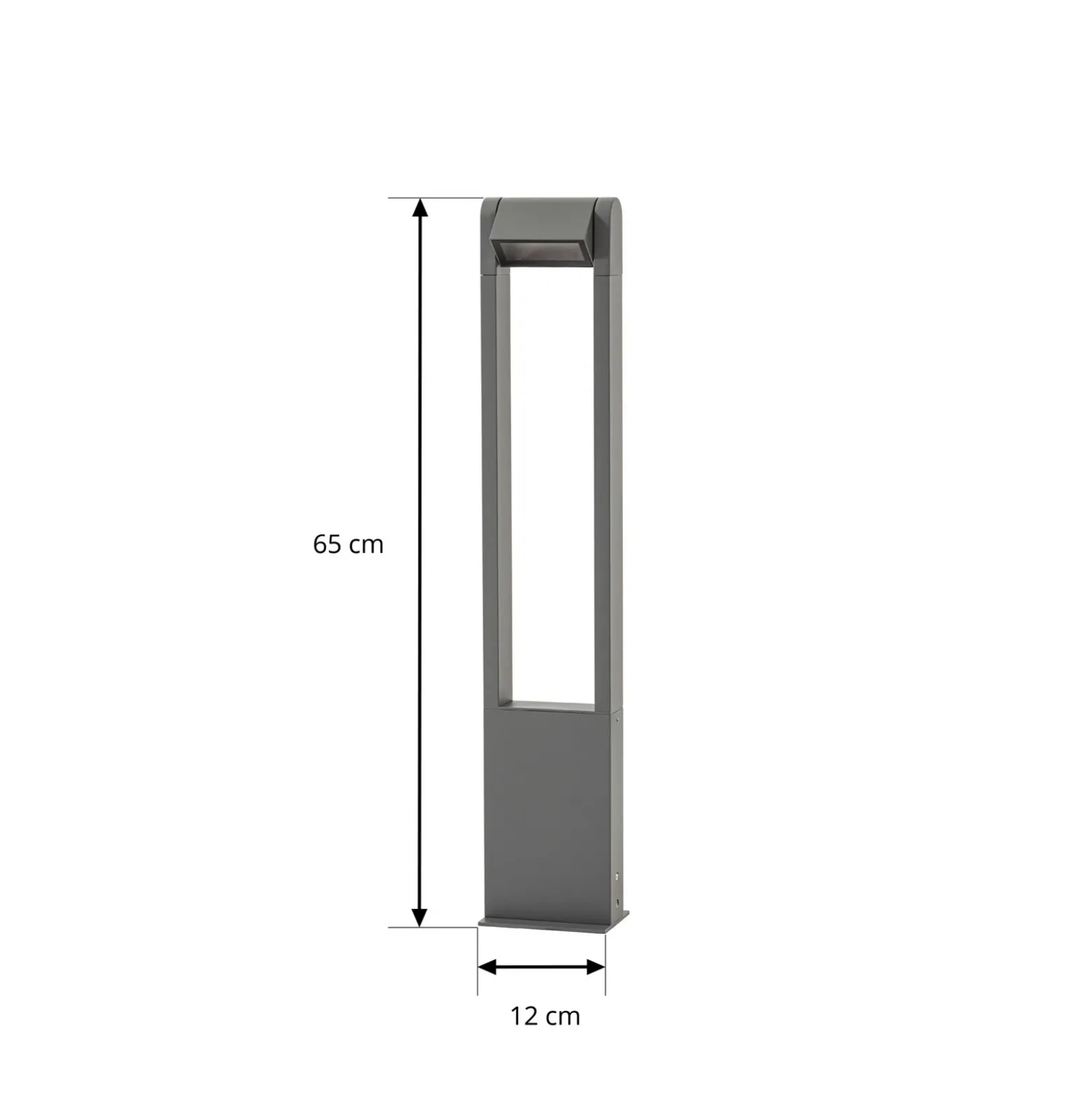 Bolardo luminoso LED Lindby Meloni, antracita, 65 cm, IP65 giratoria