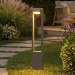 Bolardo luminoso LED Lindby Meloni, antracita, 65 cm, IP65 giratoria