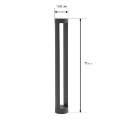 Bolardo luminoso LED Lindby Soriq, antracita, altura 75 cm, IP54