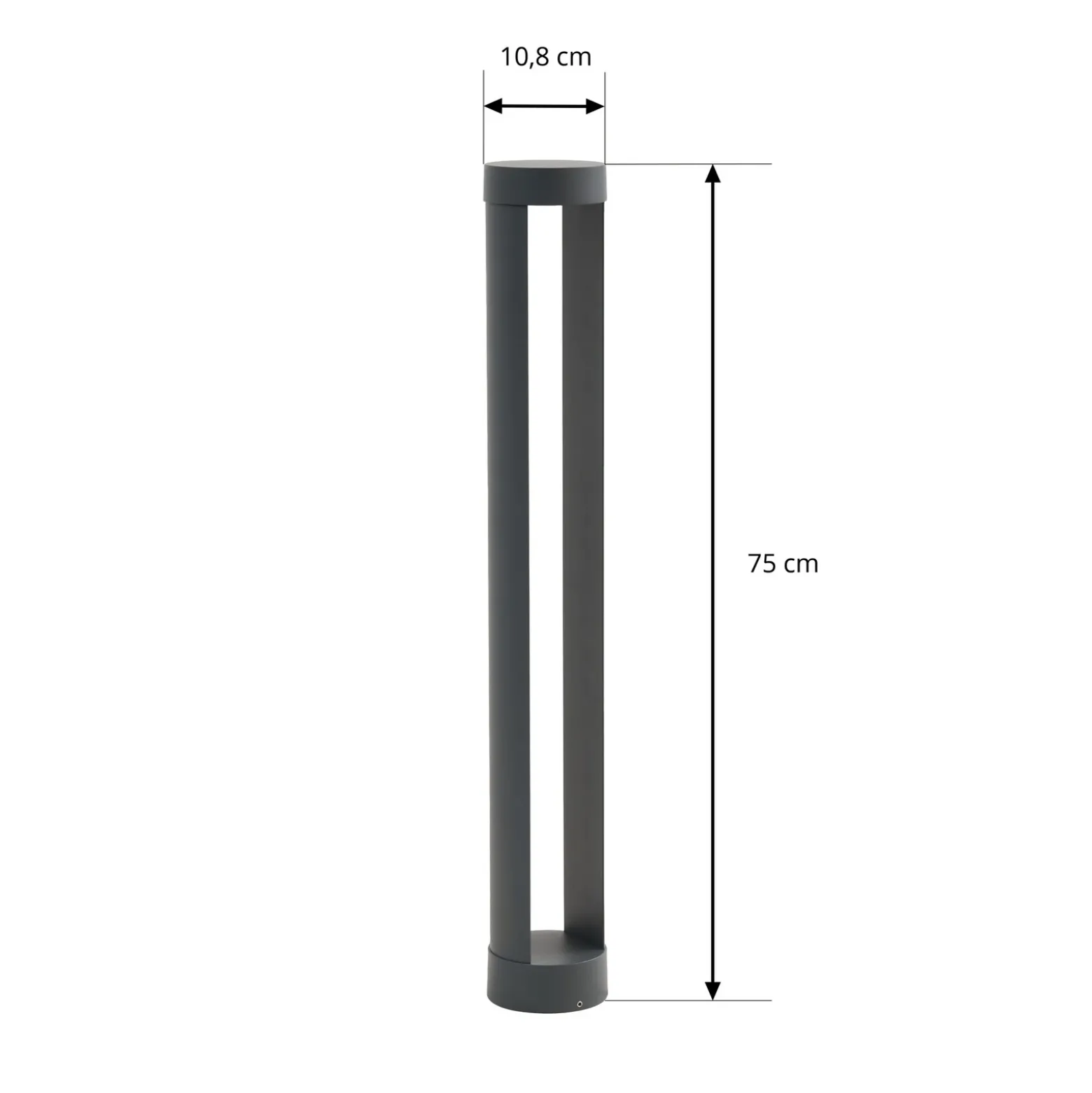 Bolardo luminoso LED Lindby Soriq, antracita, altura 75 cm, IP54