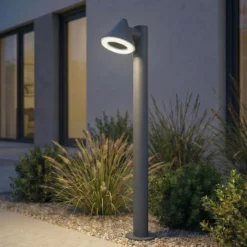 Bolardo luminoso LED Lindby Soran, negro, 100 cm, metal, IP44