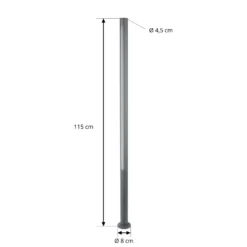 Bolardo luminoso LED Liravel de Lindby, altura 115 cm, antracita, IP65