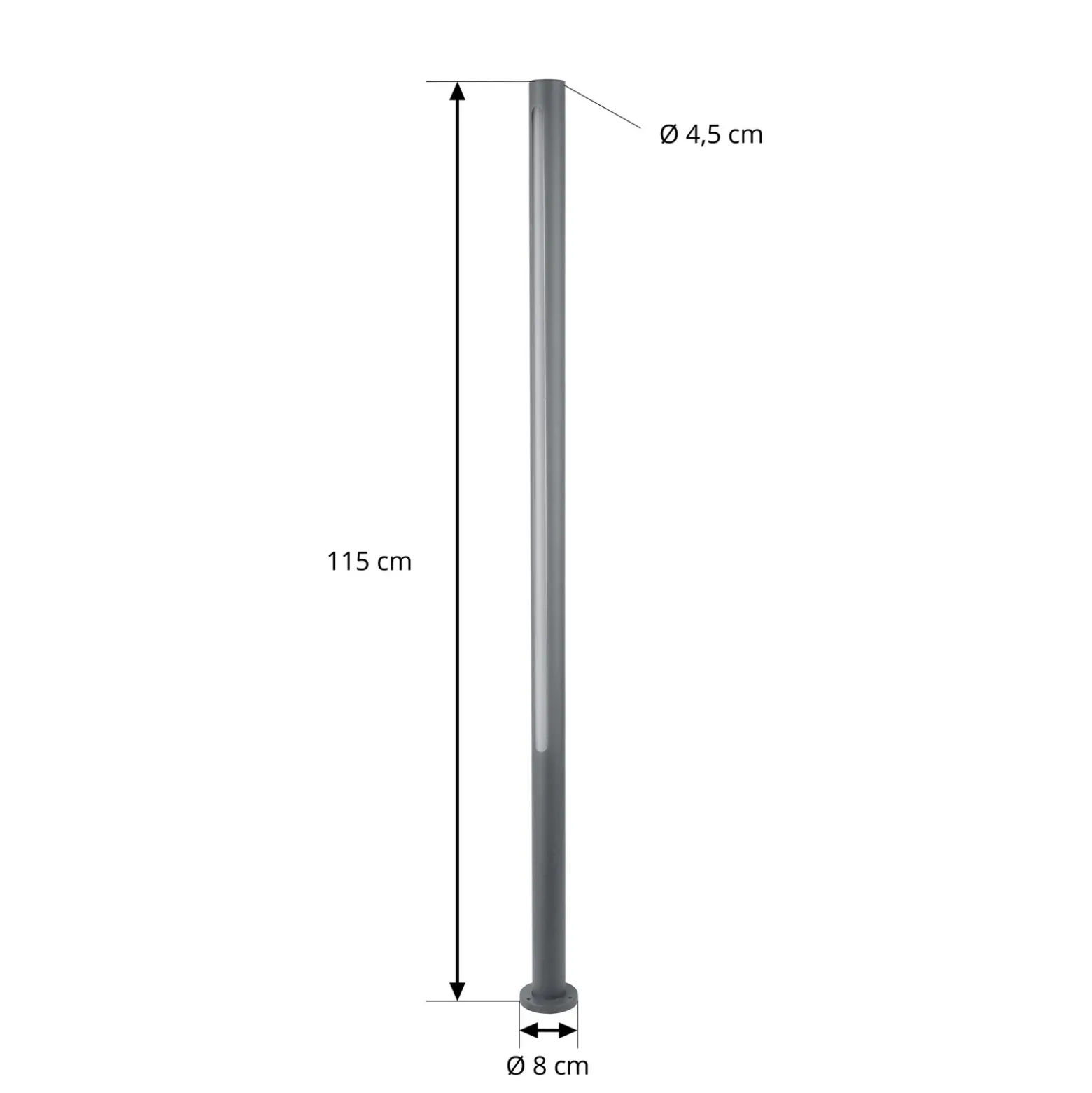 Bolardo luminoso LED Liravel de Lindby, altura 115 cm, antracita, IP65