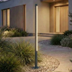 Bolardo luminoso LED Liravel de Lindby, altura 115 cm, antracita, IP65