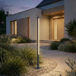 Bolardo luminoso LED Liravel de Lindby, altura 115 cm, antracita, IP65