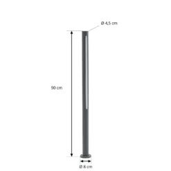 Bolardo luminoso LED Liravel de Lindby, altura 90 cm, antracita, IP65
