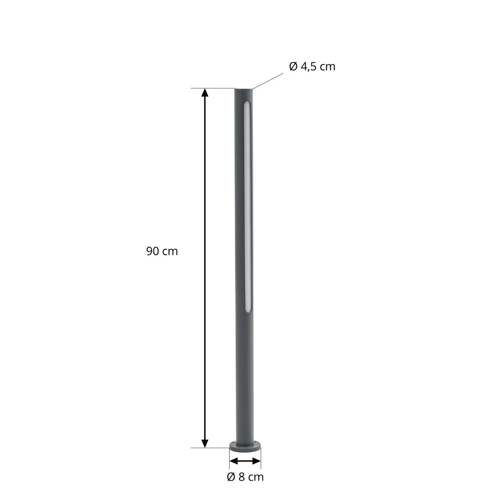 Bolardo luminoso LED Liravel de Lindby, altura 90 cm, antracita, IP65