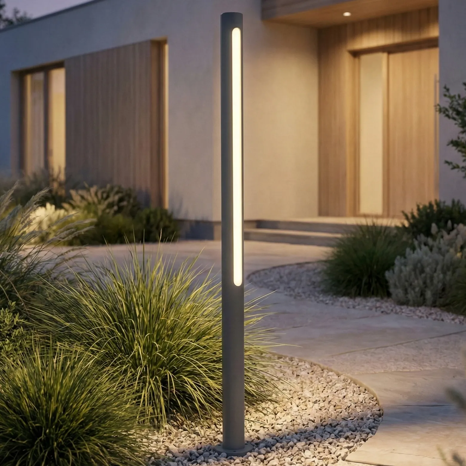 Bolardo luminoso LED Liravel de Lindby, altura 90 cm, antracita, IP65