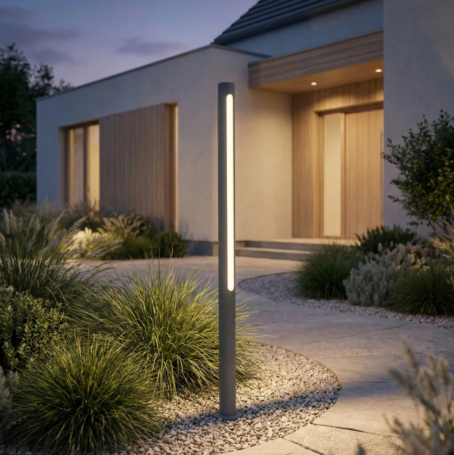 Bolardo luminoso LED Liravel de Lindby, altura 90 cm, antracita, IP65