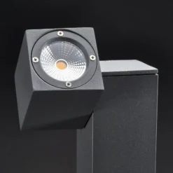 Bolardo luminoso LED Lorik con cabezal flexible, gris