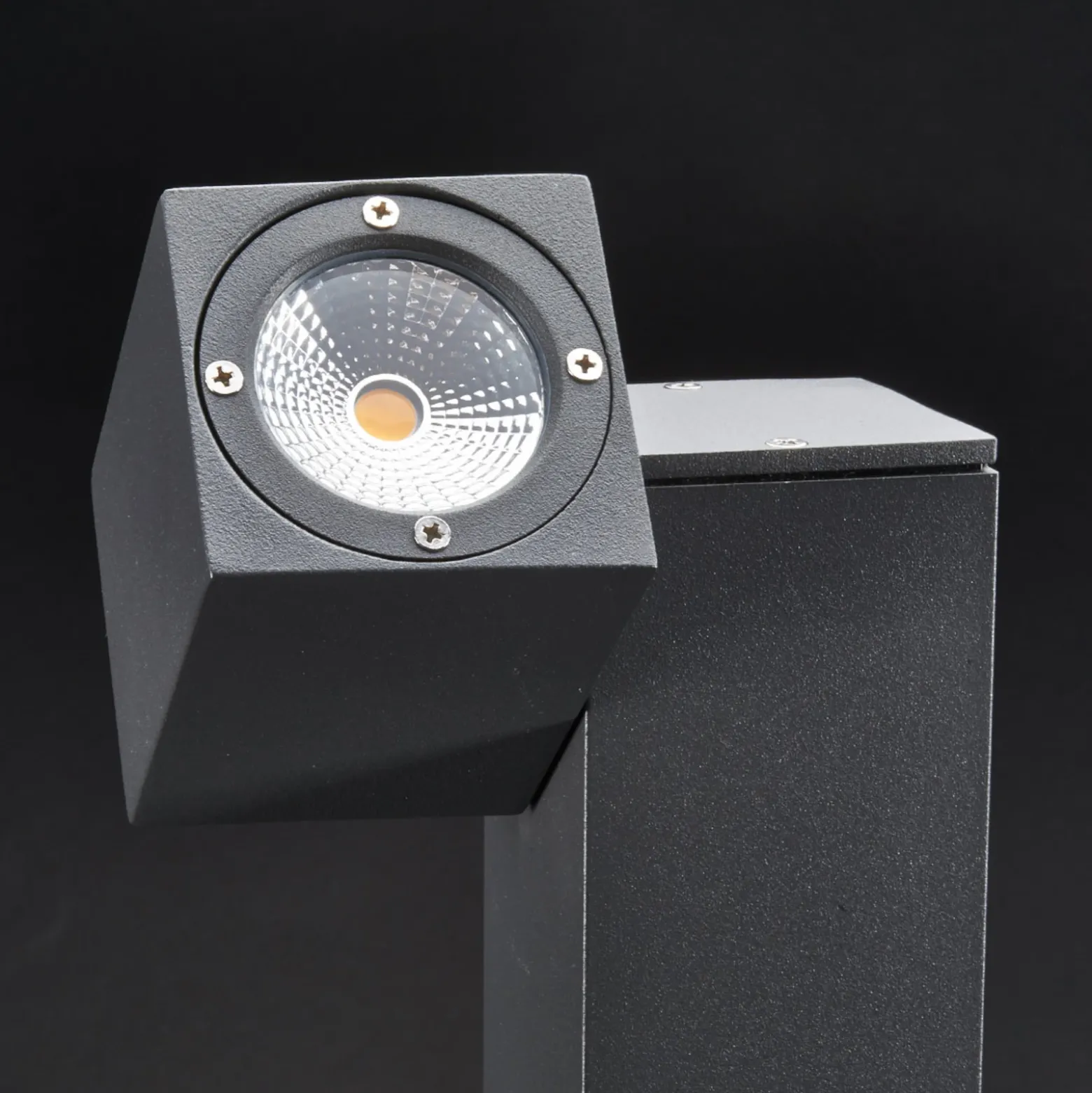 Bolardo luminoso LED Lorik con cabezal flexible, gris