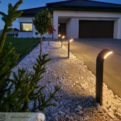 Bolardo luminoso LED Lucande Timm, 60 cm, antracita, metal, IP54