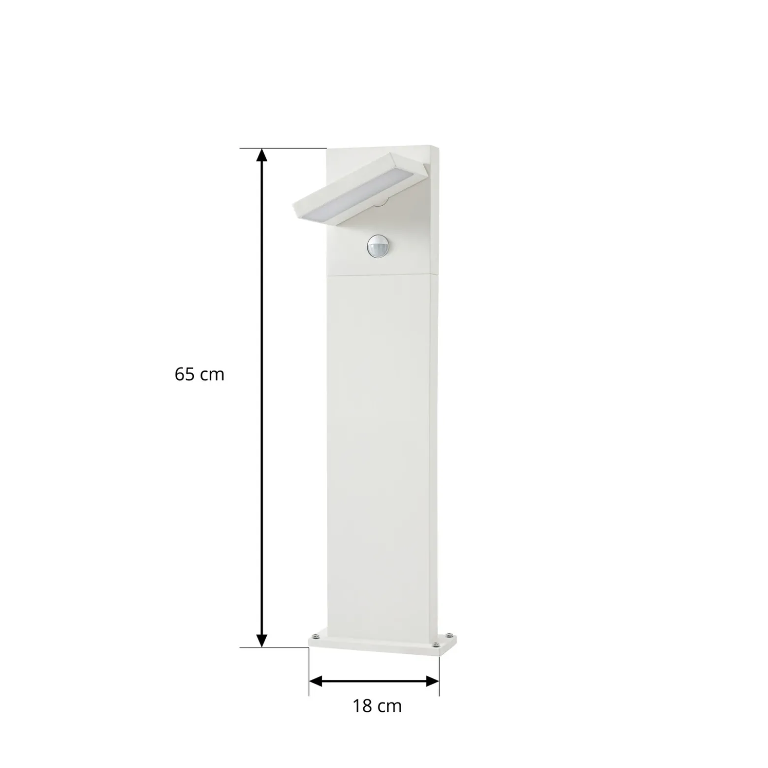 Bolardo luminoso LED Lucande Silvan, blanco, 65 cm, con sensor, IP54