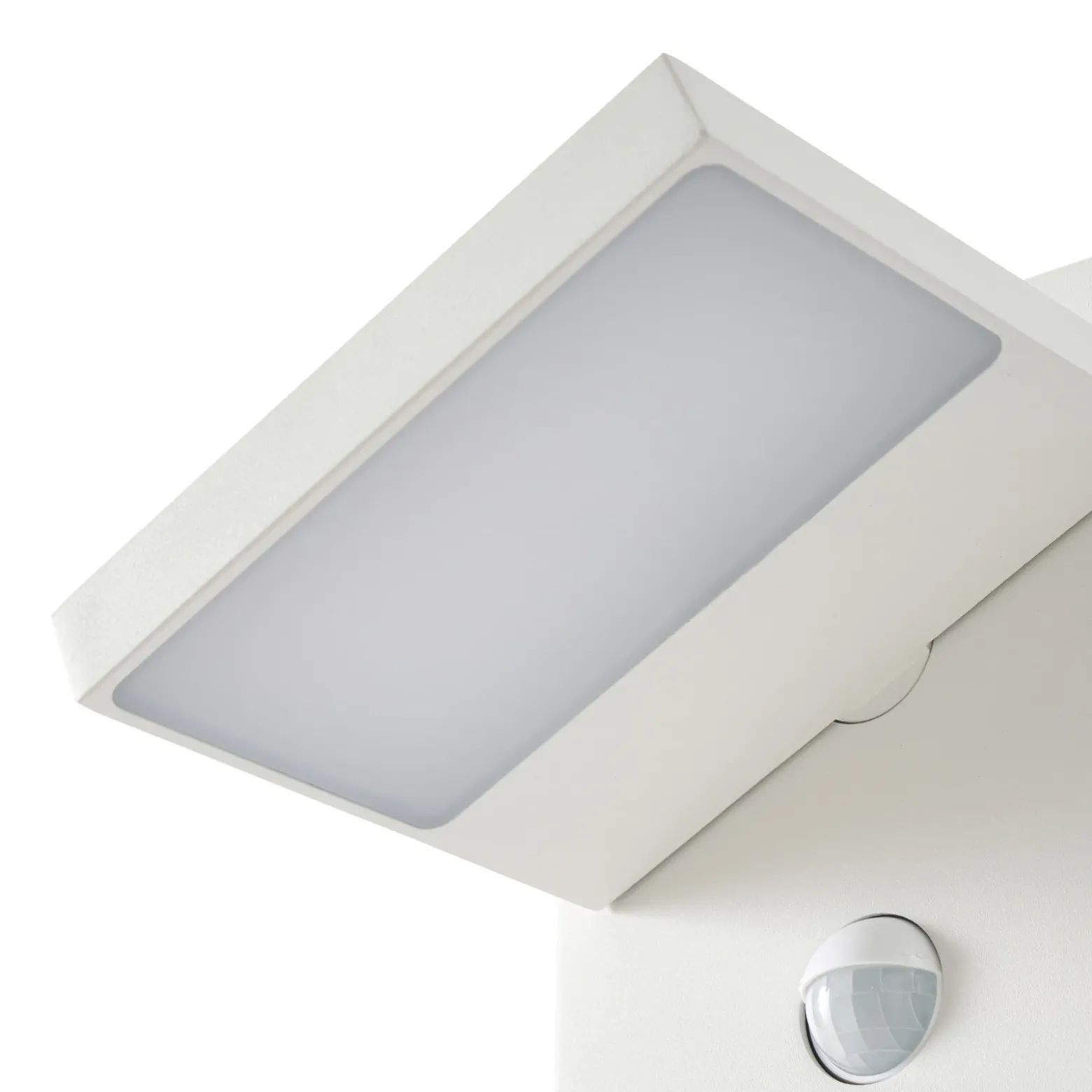 Bolardo luminoso LED Lucande Silvan, blanco, 65 cm, con sensor, IP54