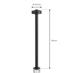 Bolardo luminoso LED Lucande Nirella, 100 cm, negro, CCT, IP65