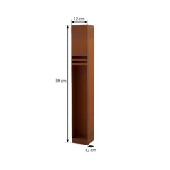 Bolardo luminoso LED Lucande Oxido, color óxido, altura 80 cm, IP44
