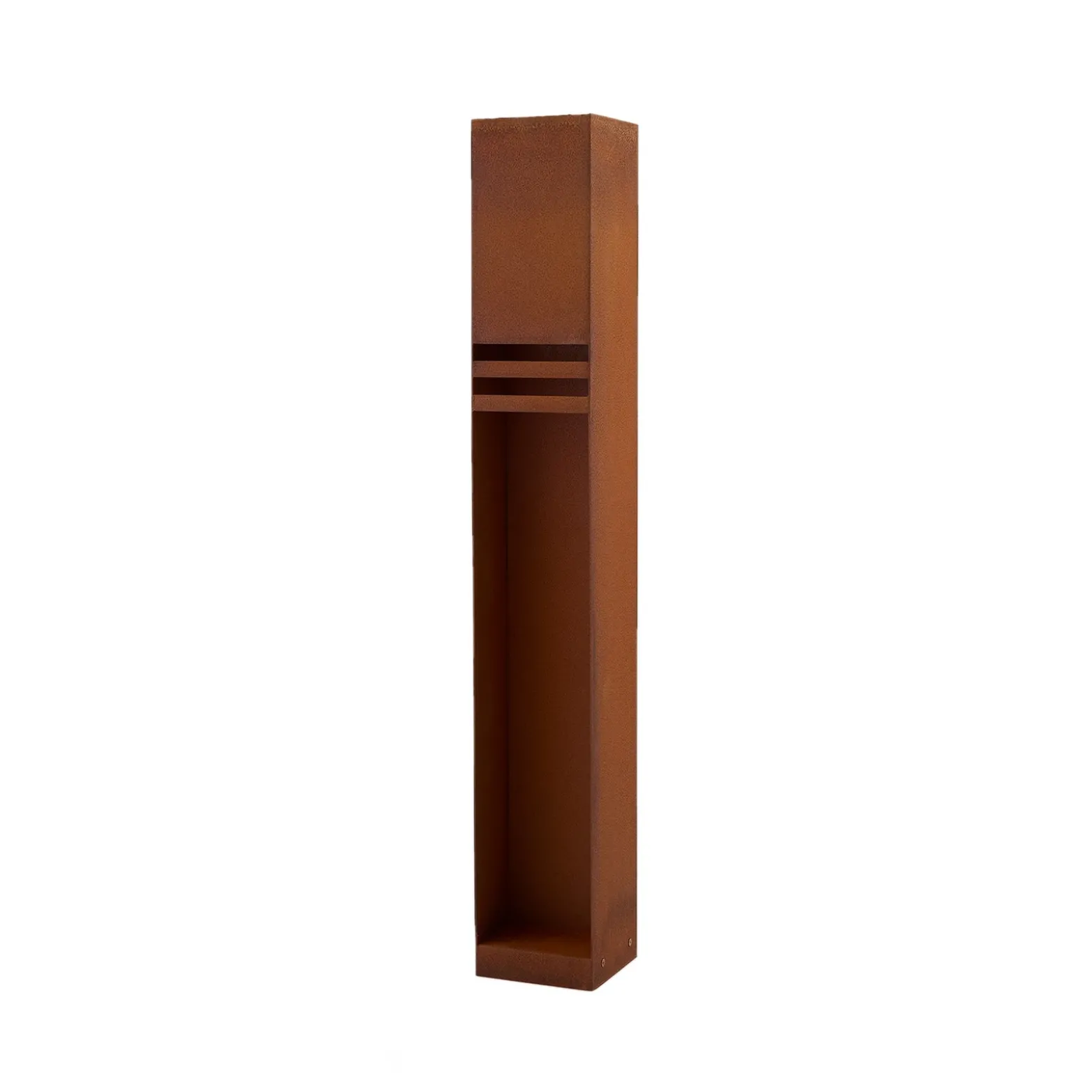Bolardo luminoso LED Lucande Oxido, color óxido, altura 80 cm, IP44