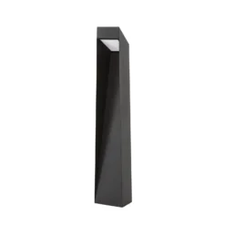 Bolardo luminoso LED Lucande Louran, altura 90 cm, negra, luz hacia