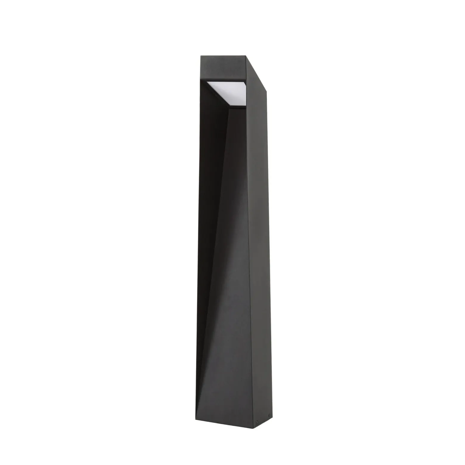 Bolardo luminoso LED Lucande Louran, altura 90 cm, negra, luz hacia