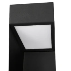 Bolardo luminoso LED Lucande Louran, altura 90 cm, negra, luz hacia
