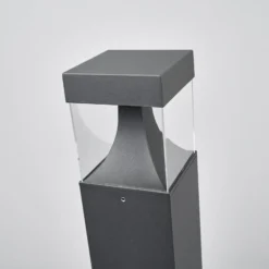 Bolardo luminoso LED Lucande Egon, altura 65 cm, gris grafito, IP54
