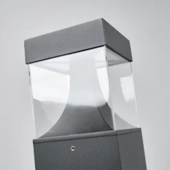 Bolardo luminoso LED Lucande Egon, altura 65 cm, gris grafito, IP54