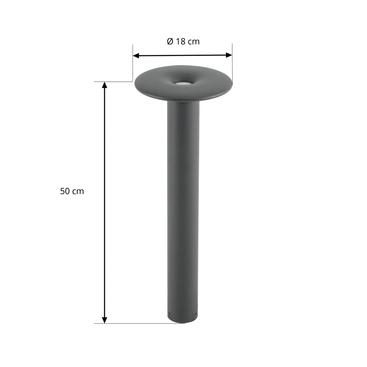 Bolardo luminoso LED Lucande Haloa, negro, altura 50 cm, IP54