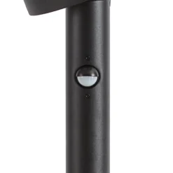 Bolardo luminoso LED Lucande Nirella, 100 cm, negro, CCT, con sensor